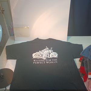 (1) Pre-owned Vintage Waiting For The Perfect Woman Skull Motorcycle Graphic...